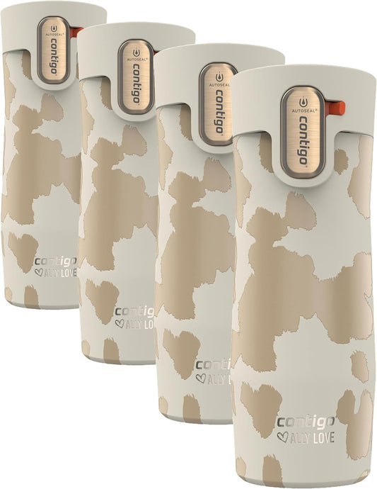Contigo Travel Mug, Stainless Steel, Vacuum-Insulated | Autoseal Lid | Hot 11 Hours, Cold 24 Hours | 16 oz | Pack of 4