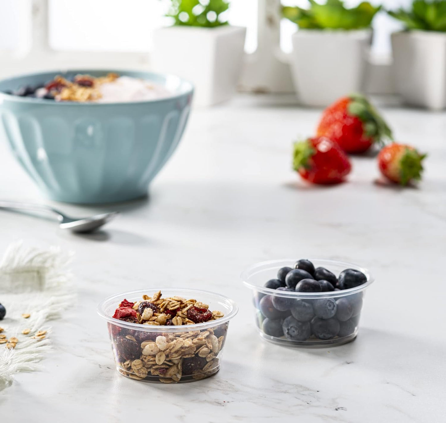 3.25 oz - 200 Cups Clear Disposable Plastic Portion Cups No Lids, Small Containers For Portion Controll, Jello Shots, Meal Prep, Sauce Cups, Slime, Condiments, Medicine, Dressings,