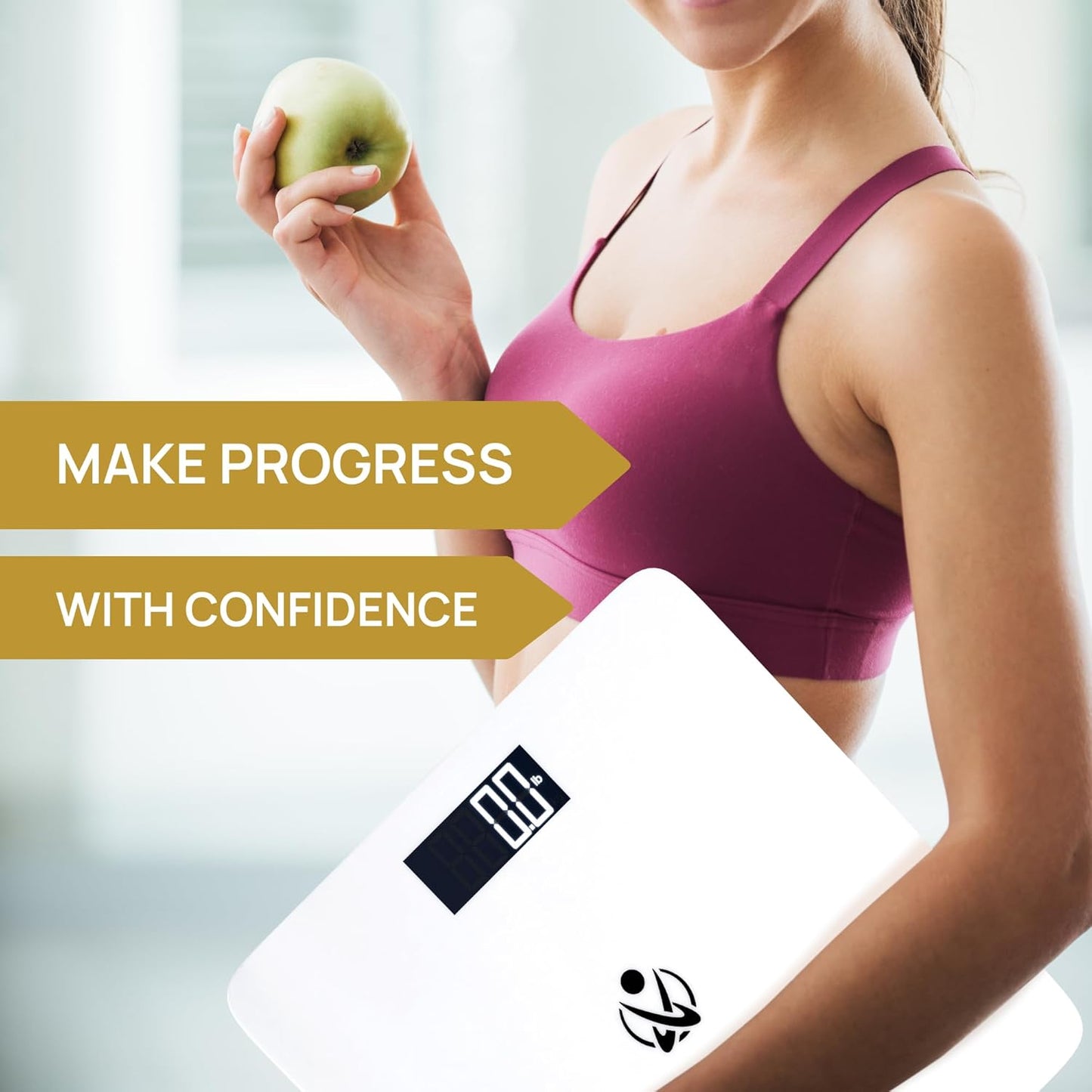 INEVIFIT Bathroom Scale, Highly Accurate Digital Bathroom Body Scale, Measures Weight up to 400 lbs. Includes Batteries