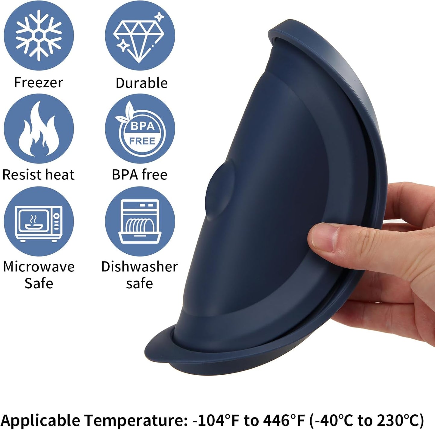 Replacement Lids for Pyrex 7201-PC 4 Cup, Silicone Round Storage Cover Lid for Anchor Hocking Glass Bowl 4 Pack with Date Mark