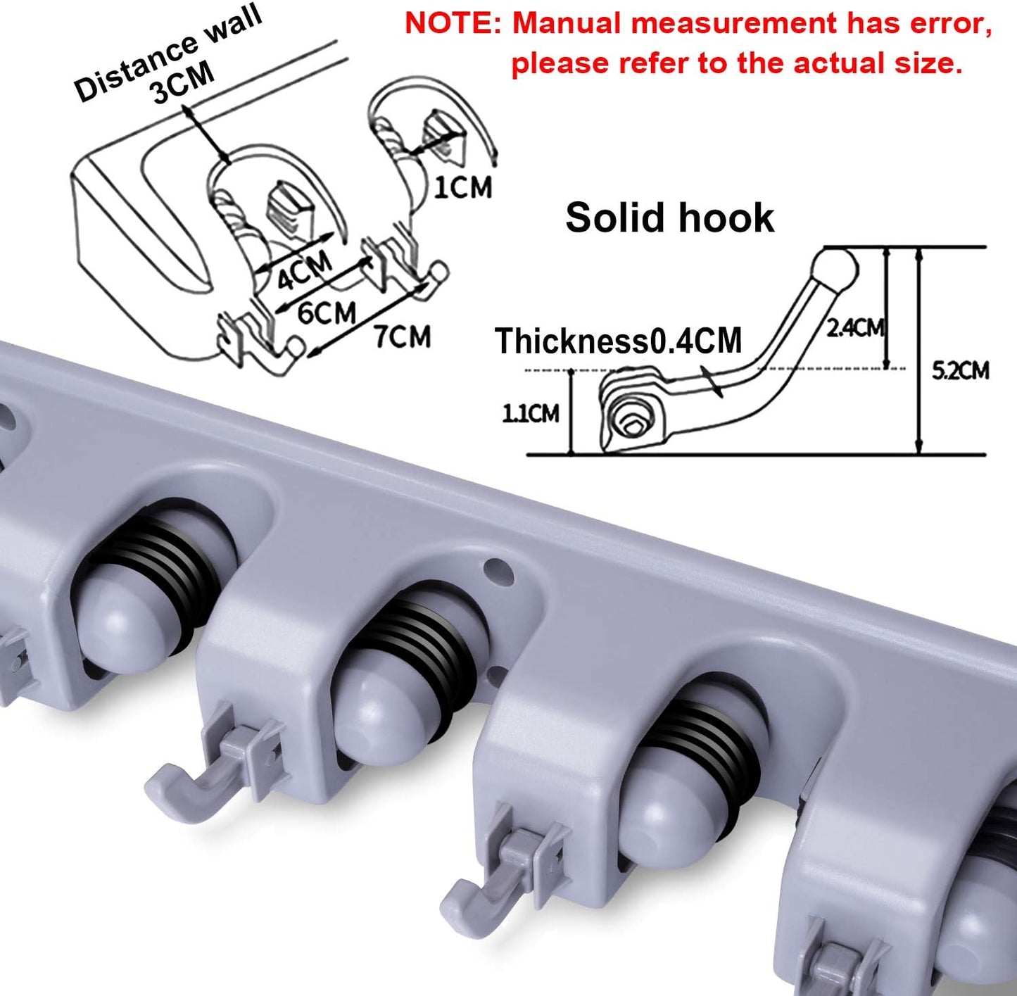 Broom Holder Wall Mount Broom Organizer Mop Holder Hanger Garden Tool Organizers Storage Rack Garage Laundry Room Organizations and Storage with Hooks Heavy Duty