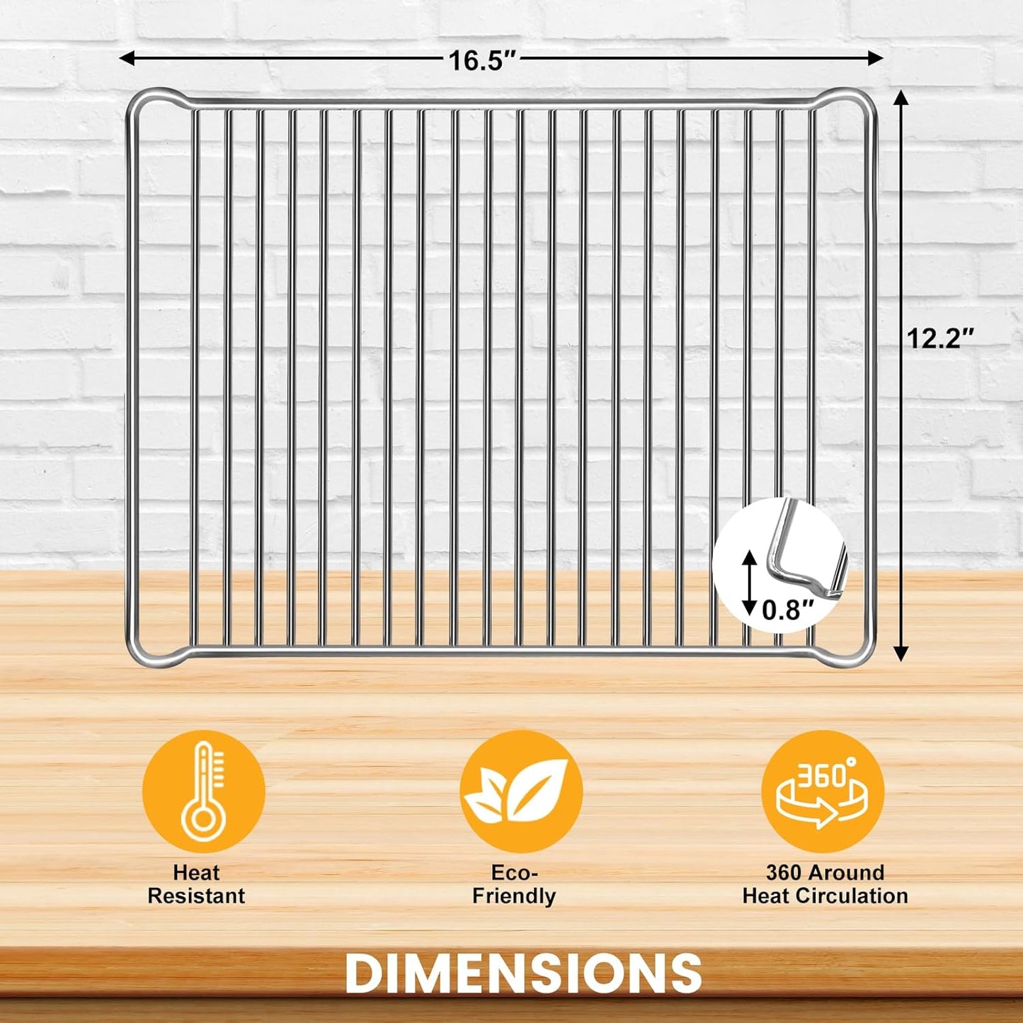 Smart Oven Rack for Breville Oven BOV900BSS, 16.5''*12.2'' Stainless Steel Air Fryer Accessories Replacement Parts Grill Rack Baking Tray，Dishwasher safe