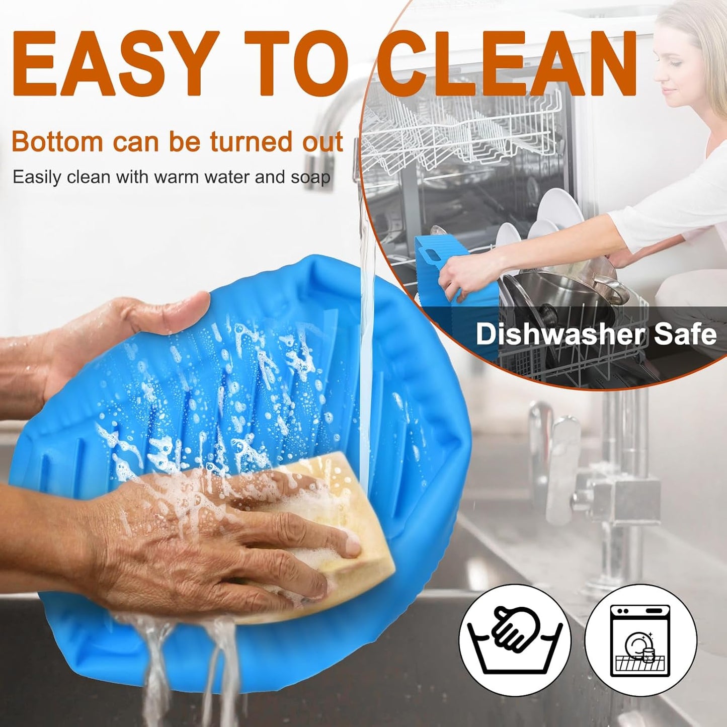 Silicone Air Fryer Liners Rectangle 2 Pack 8.0 Inch Airfryer Liners 8-10 QT Dual Air Fryer Liners Reusable Pot Oven Liner Baking Tray, Air Fryer Basket Silicone Mat Bowl Air Fryer Accessories Kitchen