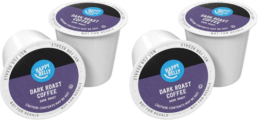 Amazon Brand - Happy Belly Dark Roast Coffee Pods, Compatible with Keurig 2.0 K-Cup Brewers, 100 Count (Pack of 2)
