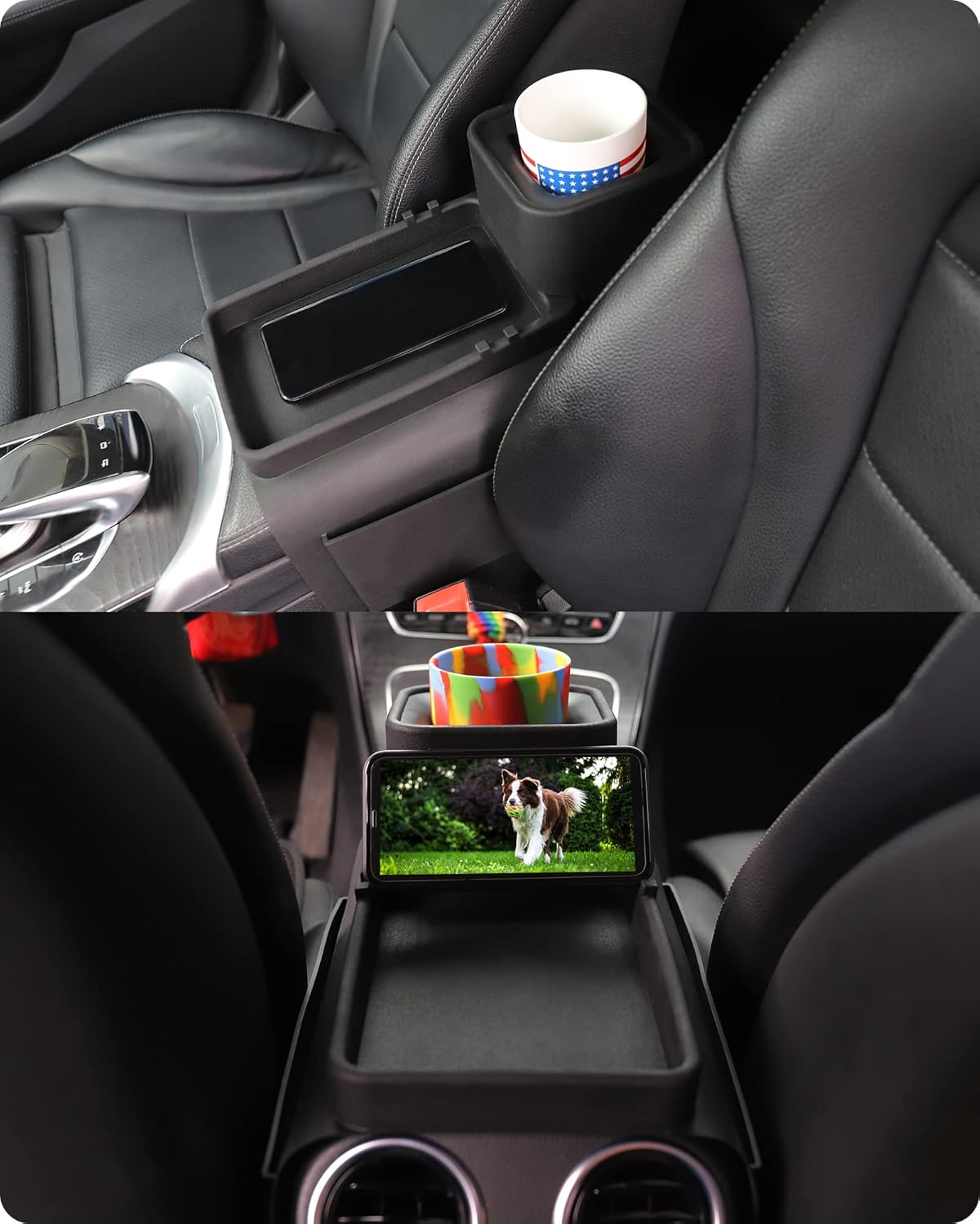 Couch Cup Holder Tray, VIENFUT Silicone Anti-Slip Sofa Armrest Tray with Side Pockets, BPA-Free Anti-Spill Couch Drink Holder for YETI, Remote, Snacks, Cellphone and iPad, Ideal Gift (Peach)