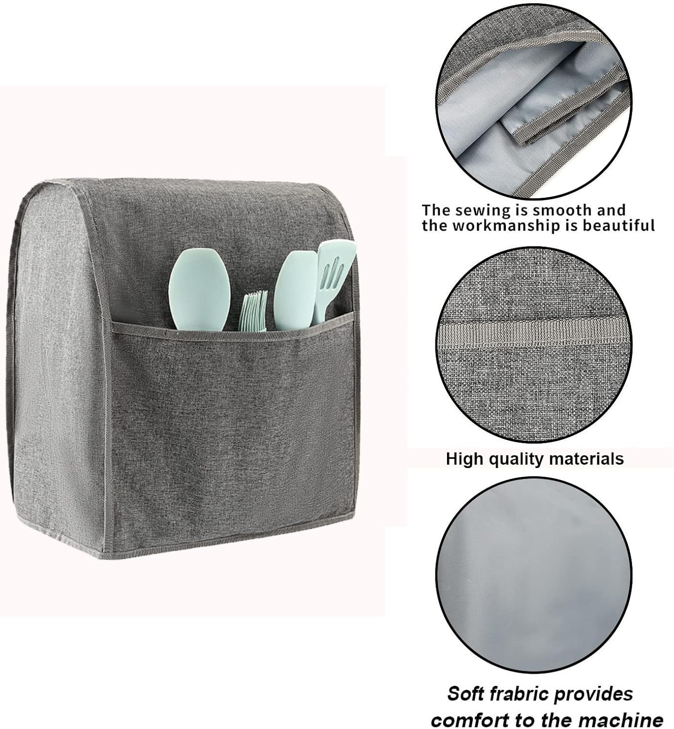 Stand Mixer Cover,Kitchen Mixer Cover Compatible With 5-8 Quart Kitchenaid Hamilton Mixers,Pioneer Woman Kitchen Mixer Cover for Stand Mixer With Pockets,Kitchen Aid Mixer Assecories