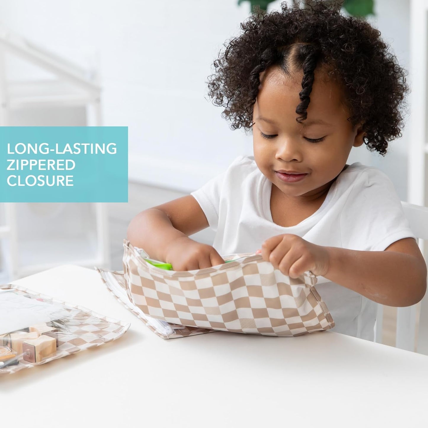 Bumkins Travel Bag, Toiletry, TSA Approved Pouch, Zip Bag, Quart Size Airline Compliant, Clear-Sided, Baby, Diaper Bag Organization, Makeup, Accessories, Packing, Set of 3 Sizes, Beige Check