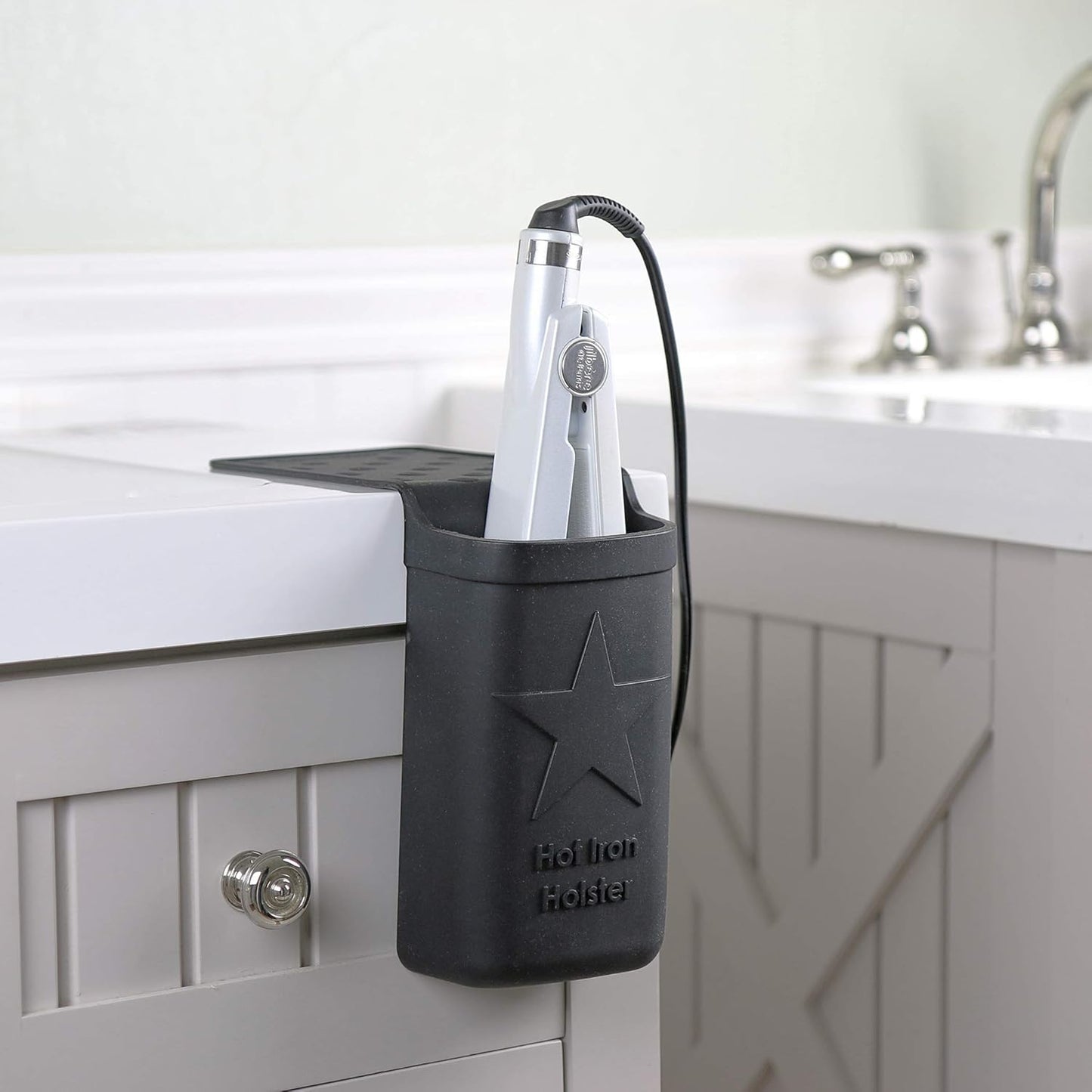 Hot Iron Holster | Adhesive-Free Silicone Storage Pocket for Organization and Travel | Heat Resistant to 500°F | Ideal for Curling Irons, Hair Straighteners, and other Hot Tools