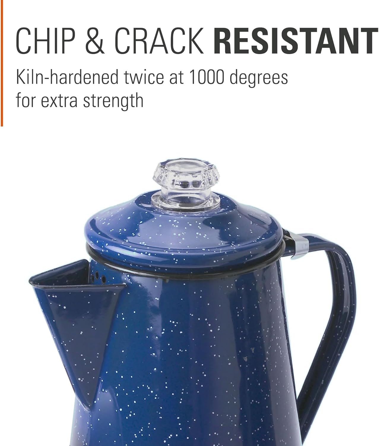 GSI Outdoors Percolator Coffee Pot | Enamelware Campfire Coffee Boiler Kettle for Outdoor Camping Cookware, Cabin, RV, Kitchen, Hunting & Backpacking