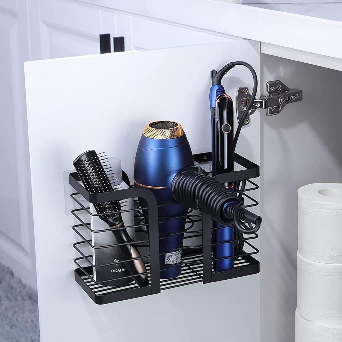 YIGII Hair Dryer Holder/Hair Tool Organizer Wall Mount - Metal Wire Bathroom Blow Dryer Holder Hair Styling Hot Tools Organizer for Flat Iron, Curling Wand, Straightener, Electric Shaver