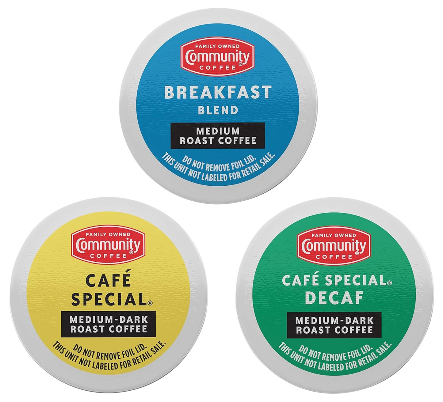 Community Coffee All Day Variety Pack with Decaf 36 Count Coffee Pods, Medium Dark Roast, Compatible with Keurig 2.0 K-Cup Brewers, 12 Count (Pack of 3)