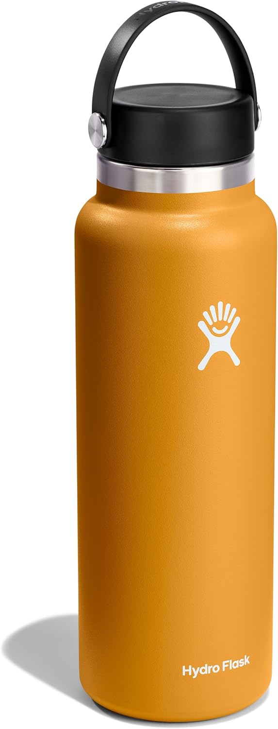 Hydro Flask Water Bottle - Insulated Stainless Steel - Wide Mouth Flex Lid, Non Spill, Leakproof and Refillable in 40 Oz