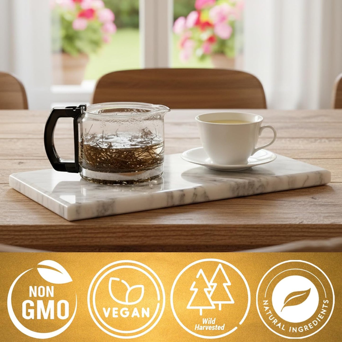 Cure Wid Pure Pine Needle Tea 3.5 Oz – 50 Cups Pine Tea – Wild Harvested from Pakistan in Eco-Friendly Resealable Pouch | Aromatic & Soothing Caffeine-Free Herbal Tea, Antioxidant & Immune Support