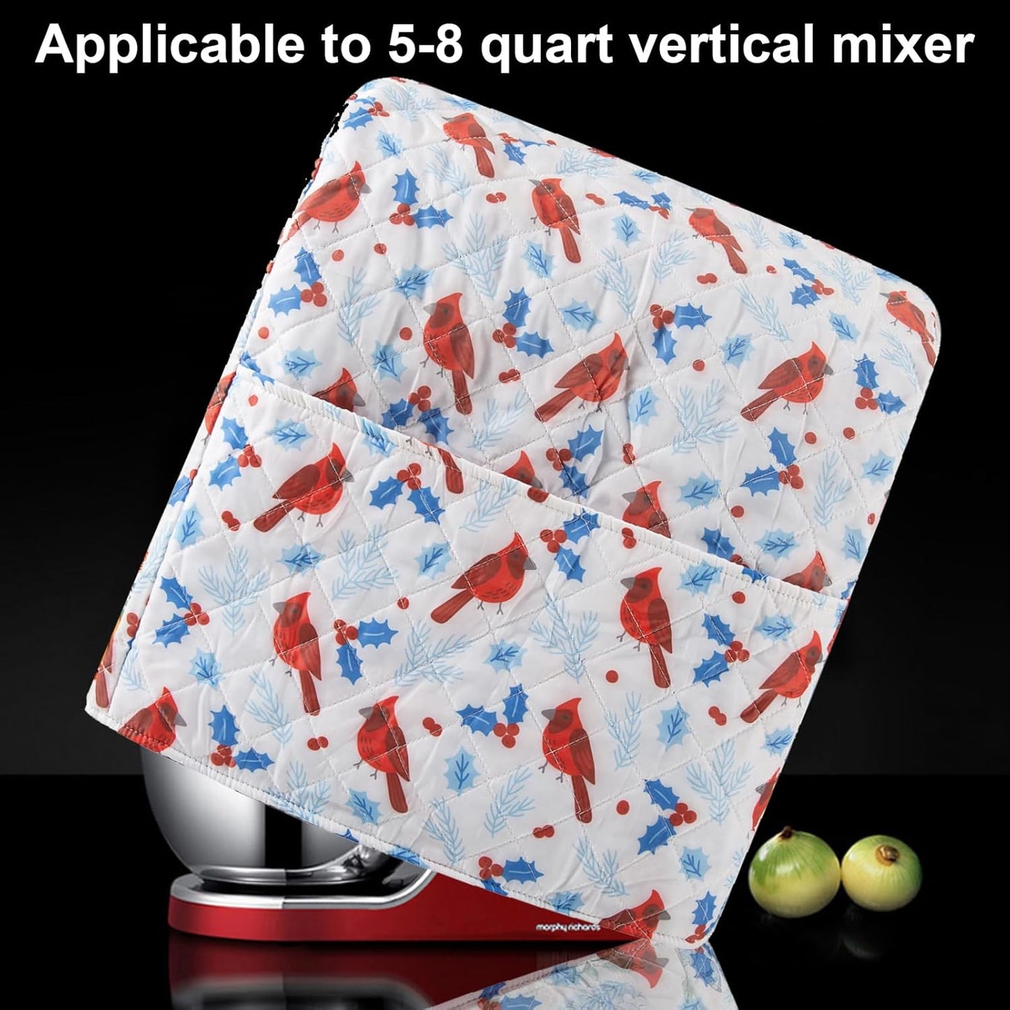 Stand Mixer Cover,Cardinal Print Kitchen Mixer Cover Compatible With 5-8Qt Kitchenaid Hamilton Mixers,Cardinal Gifts Kitchen Decor,Kitchen Aid Mixer Covers,Pioneer Woman Kitchen Aid Mixer Assecories