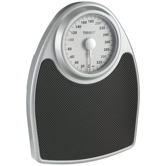 Thinner by Conair Scale for Body Weight, Analog Bathroom Scale in Black