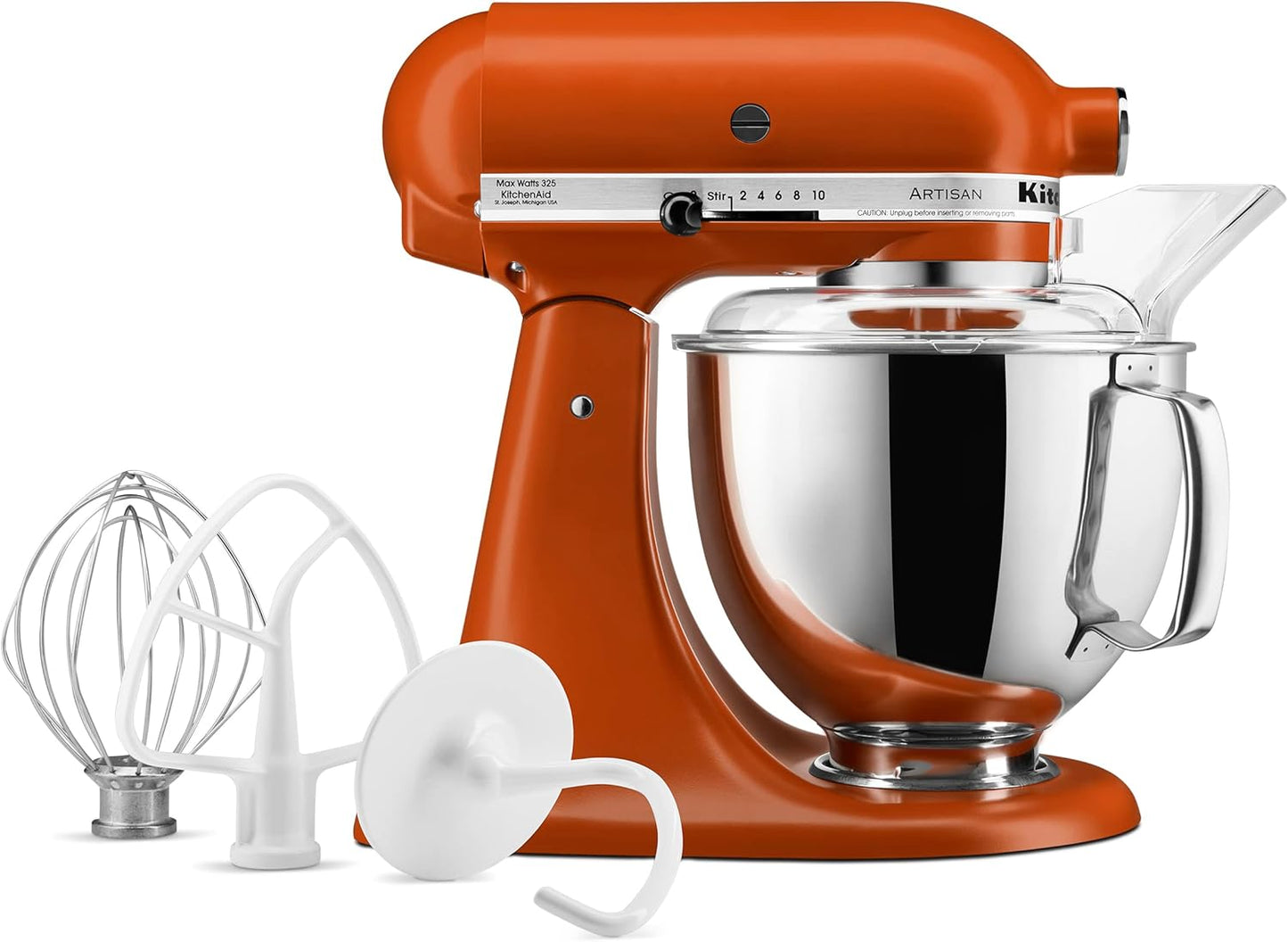 KitchenAid Artisan Series 5 Quart Tilt Head Stand Mixer with Pouring Shield KSM150PS, Scorched Orange