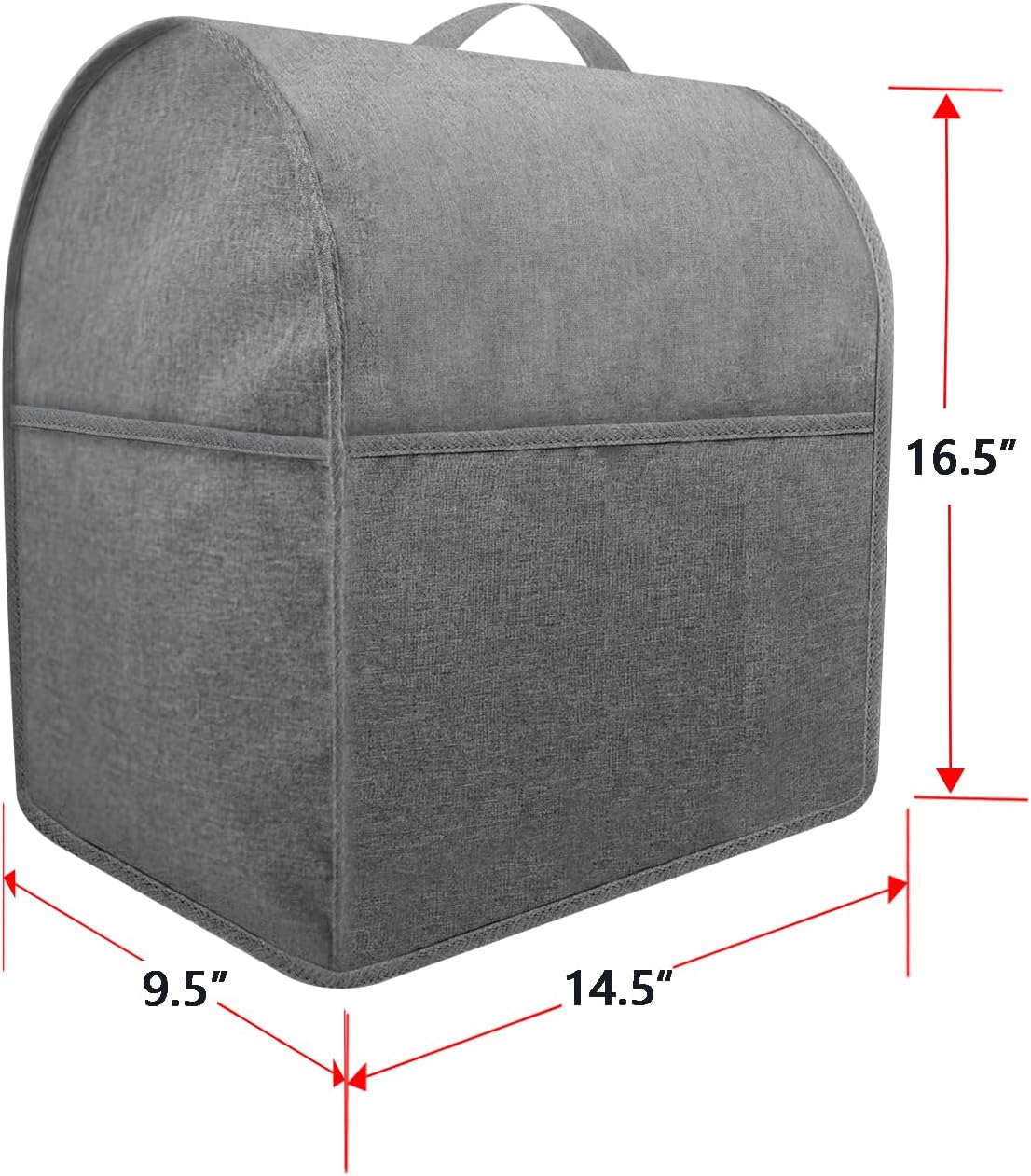 Stand Mixer Dust-proof Cover for KitchenAid Mixer，Multi Pockets for Various Kitchen Appliance Accessories，Water-resistant，Easy Cleaning (Grey(New style), Fit for Bowl Lift 5-8 Quart)