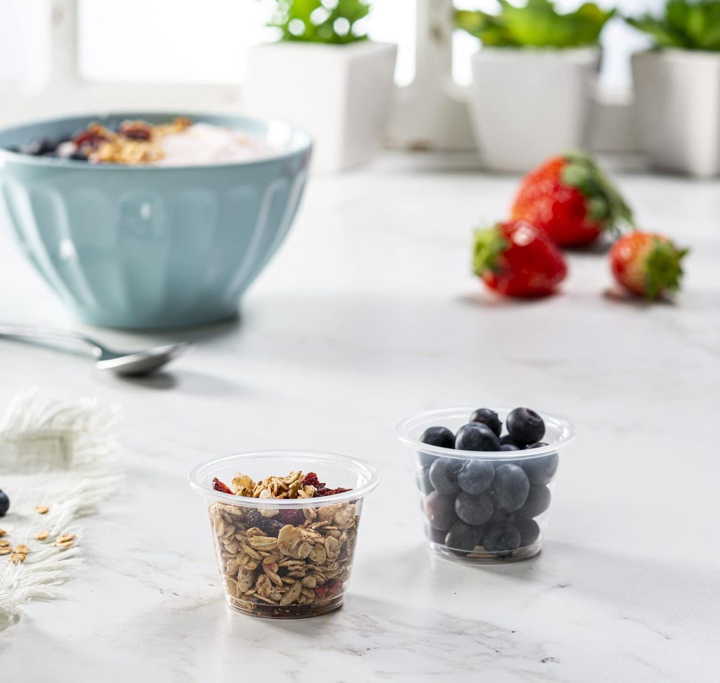 {2.5 oz,200 Cups} Clear Diposable Plastic Portion Cups No Lids, Small Mini Containers For Portion Controll, Jello Shots, Meal Prep, Sauce Cups, Slime, Crafts, Disposable Souffle Cups & Much more