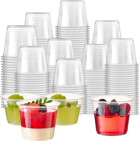 Fit Meal Prep 250 Pack 5.5 oz BPA Free Condiment Cups No Lids, Disposable Jello Shots Containers, Small Dipping Sauce Cups, Plastic Ramekins in Bulk, Stackable Souffle Cups for Sample, Portioning