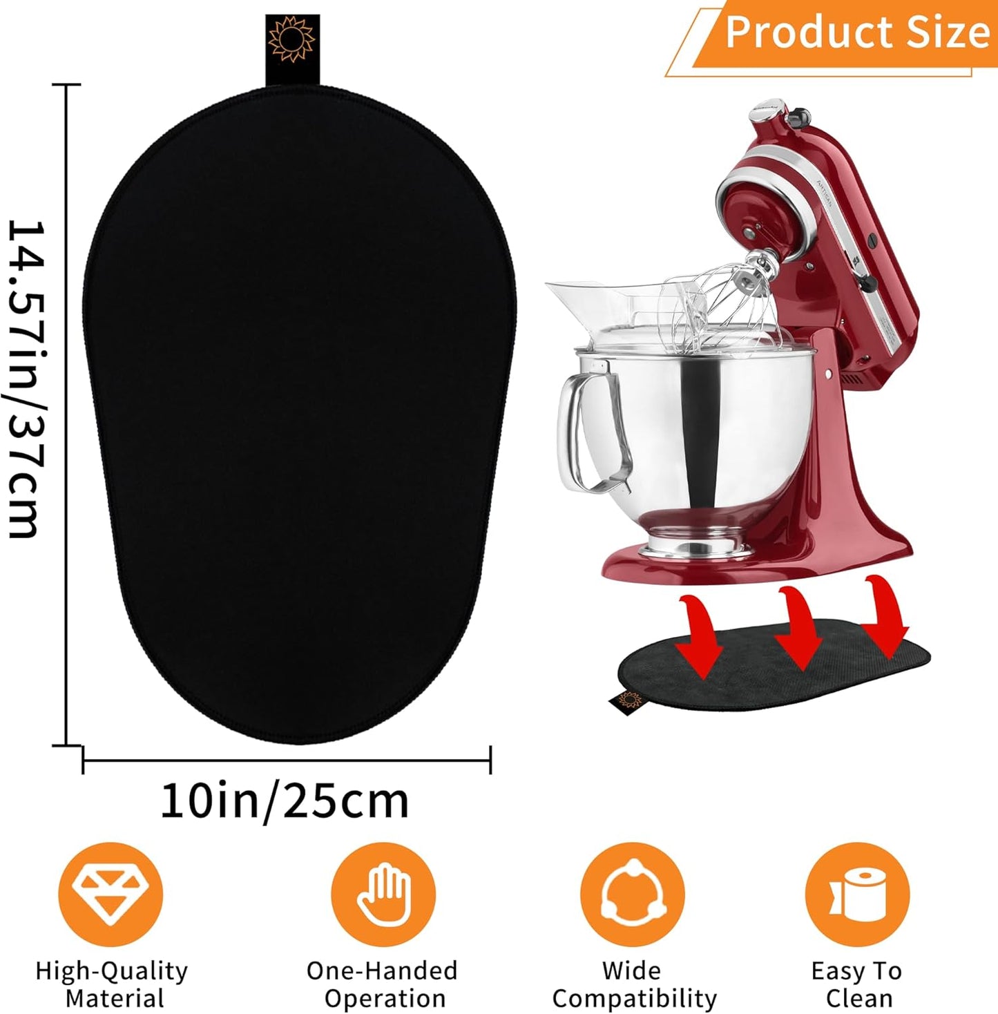 Sliding Mat for Kitchenaid Mixer, Mover Slider Mat Pad for 5-8 Qt Bowl-Lift Stand Mixer, Kitchen Appliance Slider Mat Compatible with Professional 600 Stand Mixer, Kitchen Aid Mixer Accessories