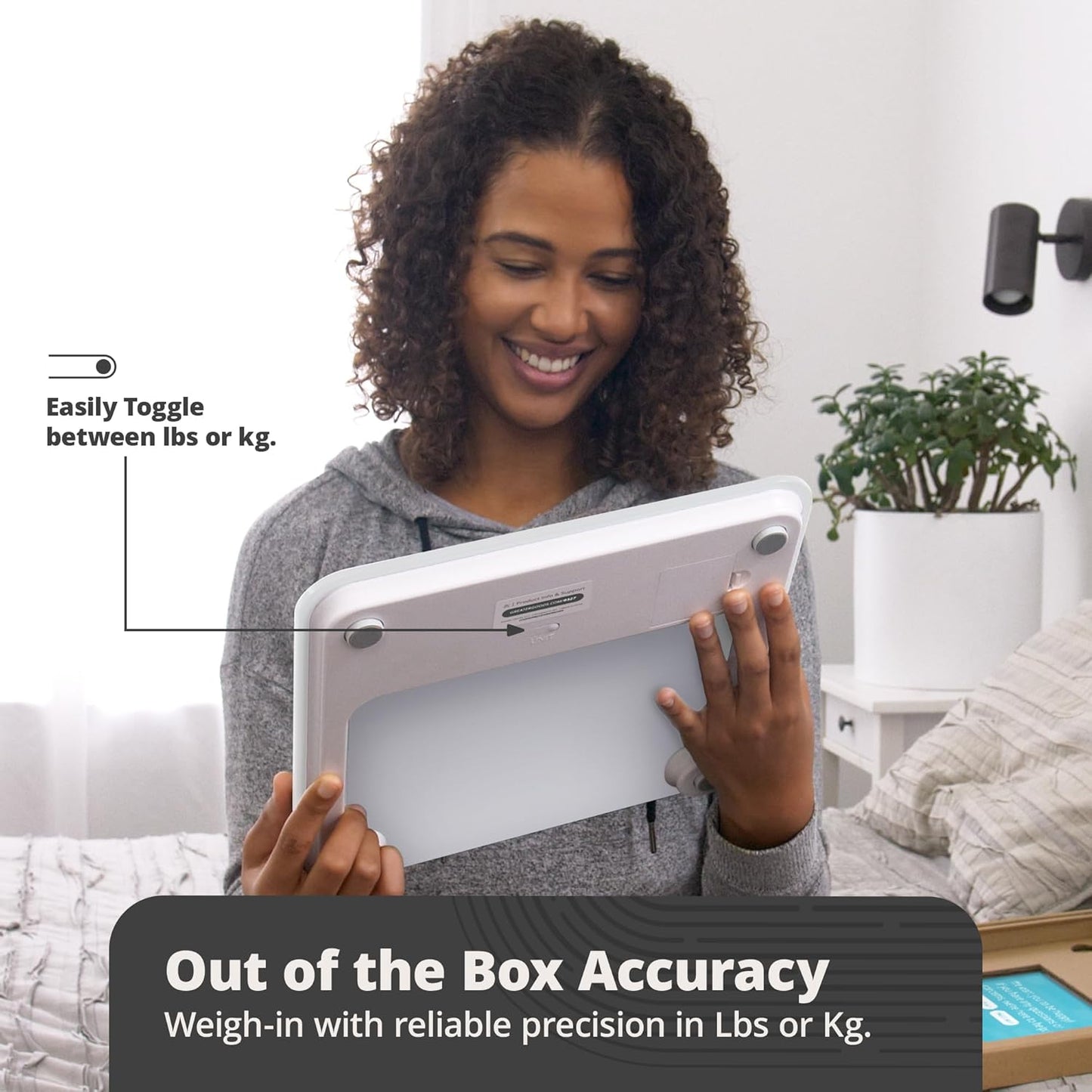 Greater Goods Digital AccuCheck Bathroom Scale for Body Weight, Capacity up to 400 lbs, Batteries Included, White