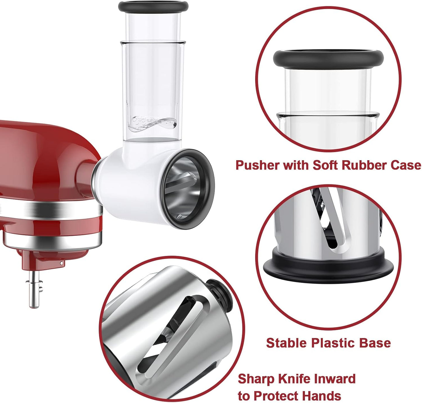 Slicer Shredder Attachment for KitchenAid Stand Mixers, Vegetable Cheese Grater Salad Maker Food Slicers Accessories for Kitchenaid, Easy Clean Dishwasher Safe Cheese Shredder by Gvode