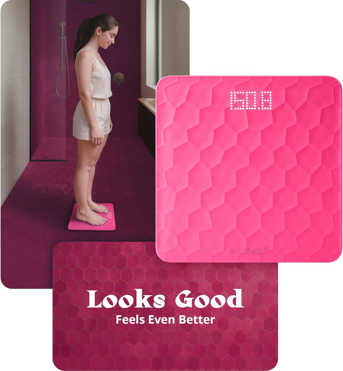 Greater Goods Colorful Designer Bathroom Scale: Non-Slip Silicone Cover, Hidden LED Display, Spot-On Precision, 400 lb Capacity