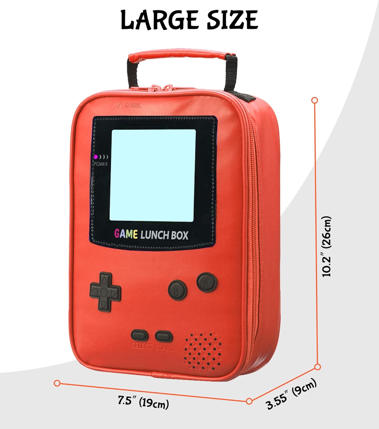 Boy Lunch Box,Kids Lunch Bag Insulated Leather Game Lunch Box for School Thermal Meal Cooler Lunch Boxes for Boy Girl Kid Toddler Teen