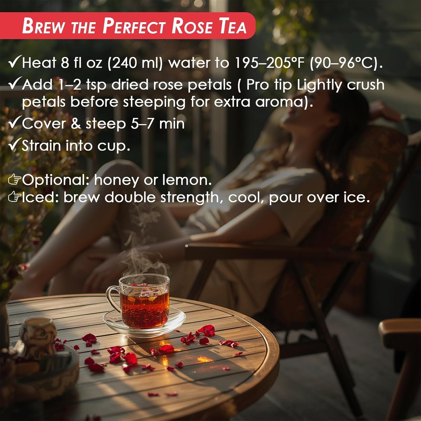 Cure Wid Pure Certified Organic Dried Rose Petals 1oz Food-Grade Edible Rose Petals for Tea,Cocktails,Baking,Skincare & DIY - Sun-Dried,Non-GMO,Gluten & Chemical-Free Edible Flowers in Resealable Bag