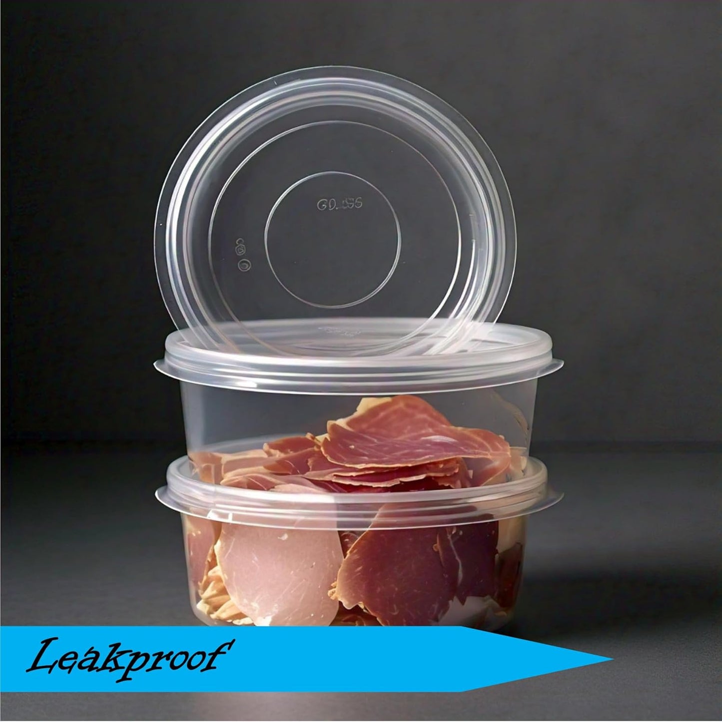 Mr Miracle 8OZ Deli Containers with Lids - 24 Pack of 8 oz Clear Airtight Reusable Plastic Food and Multi-Purpose Deli Containers - Microwave, Freezer, and Dishwasher Safe