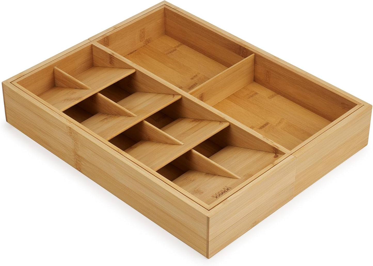 Joseph Joseph DrawerStore Expanding Silverware, Flatware, Utensil & Gadgets Organizer, Expandable in Drawer Space Saving Tray, Bamboo