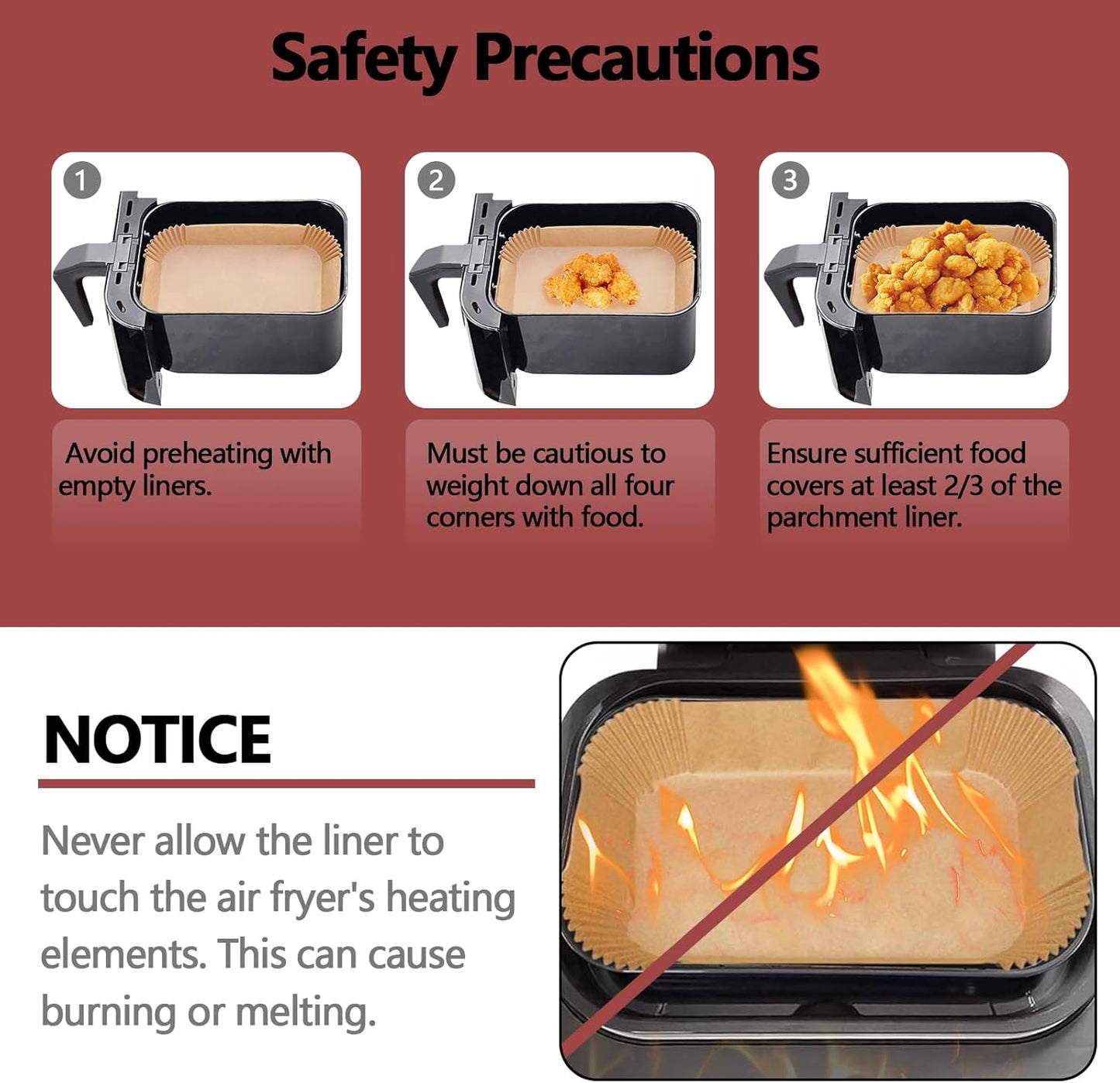 100PCS Air Fryer Liners for Ninja, 8.6 x 5.5 inch Disposable Air Fryer Paper Dual Basket, Non-Stick Unbleached Parchment Paper Baking Accessories Liners for Natural Ninja DZ201 DZ401