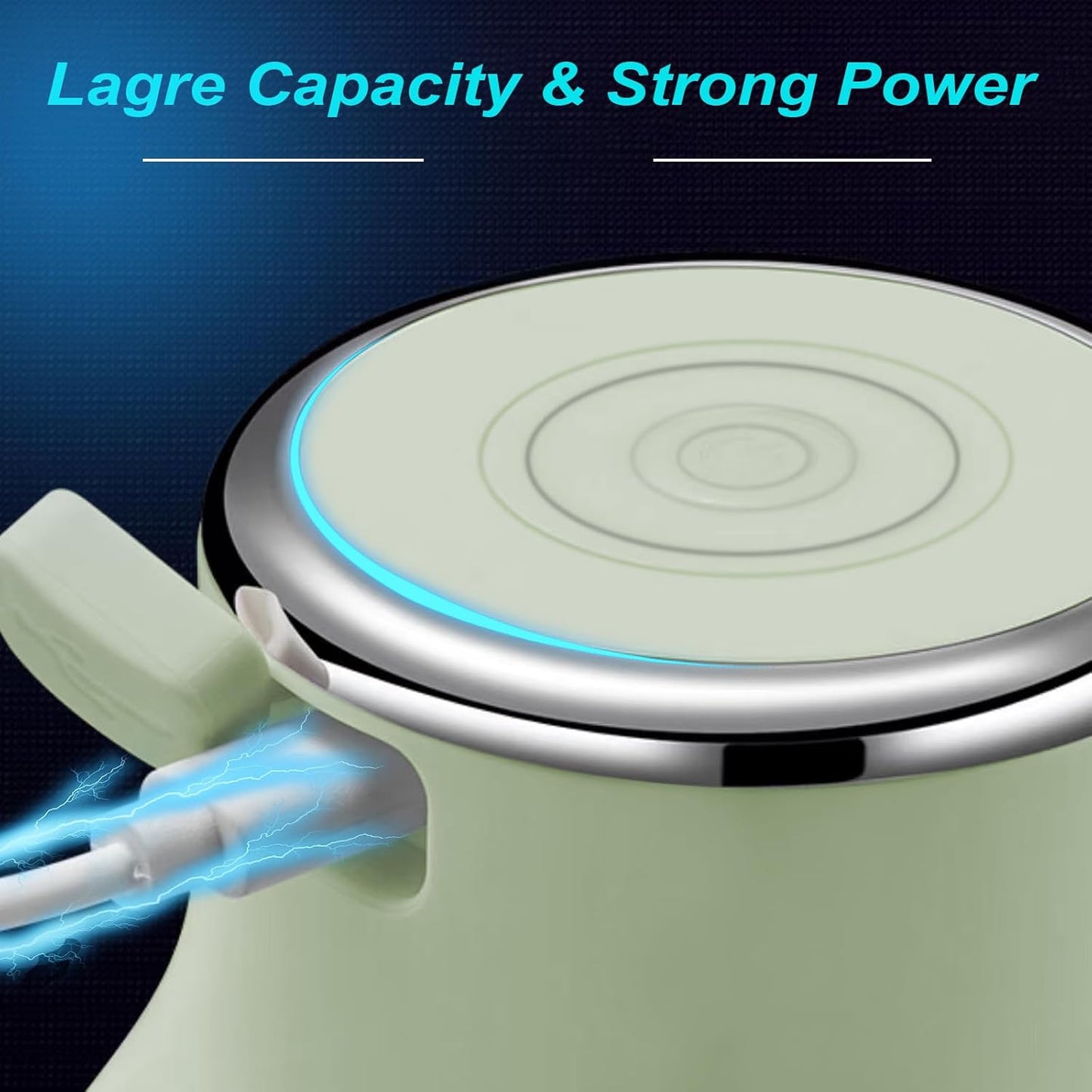 Vegetable Chopper, 100ML Electric Garlic Chopper, Rechargeable Mini Blender, Powerful Small Food Processor, Blender to Vegetable, Wireless Food Cutter for Ginger, Chili, Fruit, Meat, etc（Green）