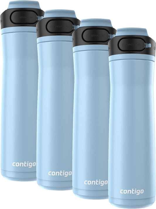 Contigo Cortland Chill 2.0, 24oz., Stainless Steel Water Bottle with AUTOSEAL Lid (Pack of 4)