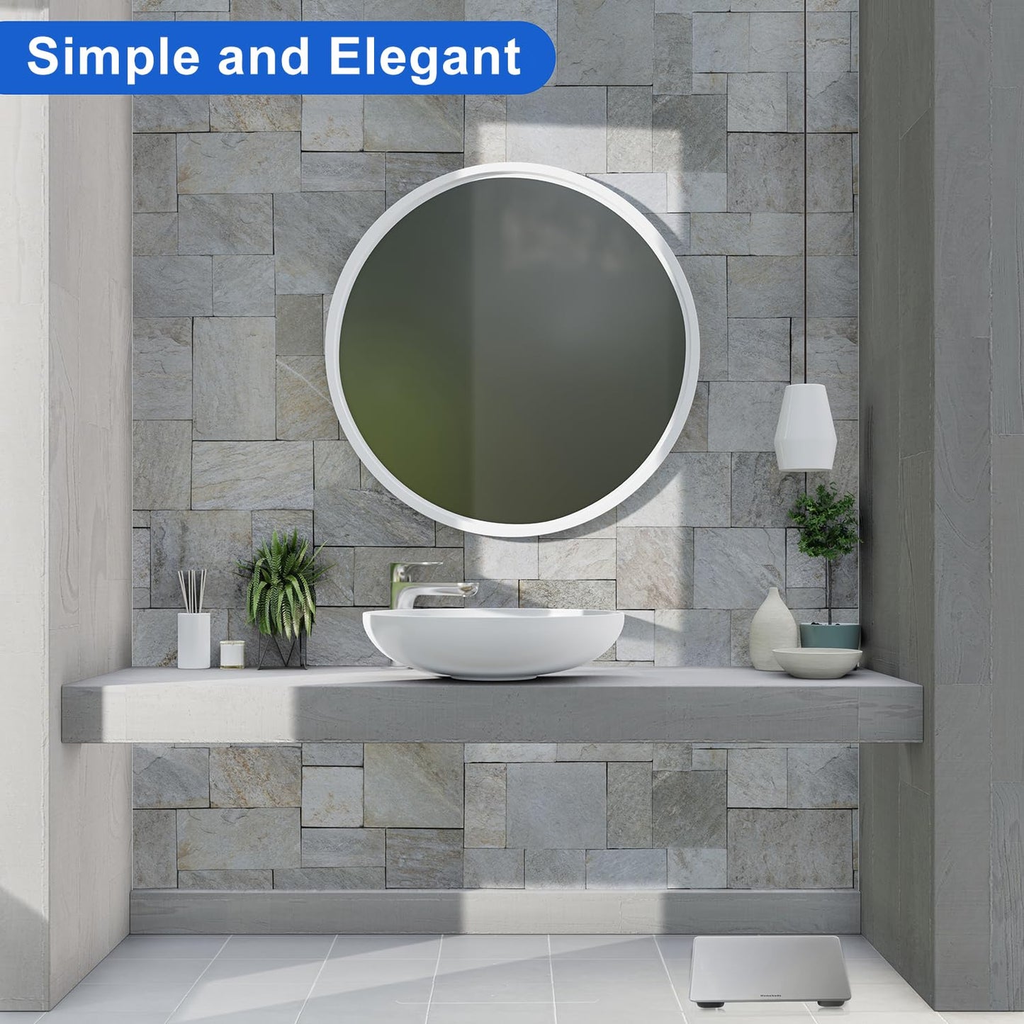 Homebuds Digital Bathroom Scale for Body Weight, Weighing Professional Since 2001, Crystal Clear LED and Step-on, Batteries Included, 400lb/182kg, Silver