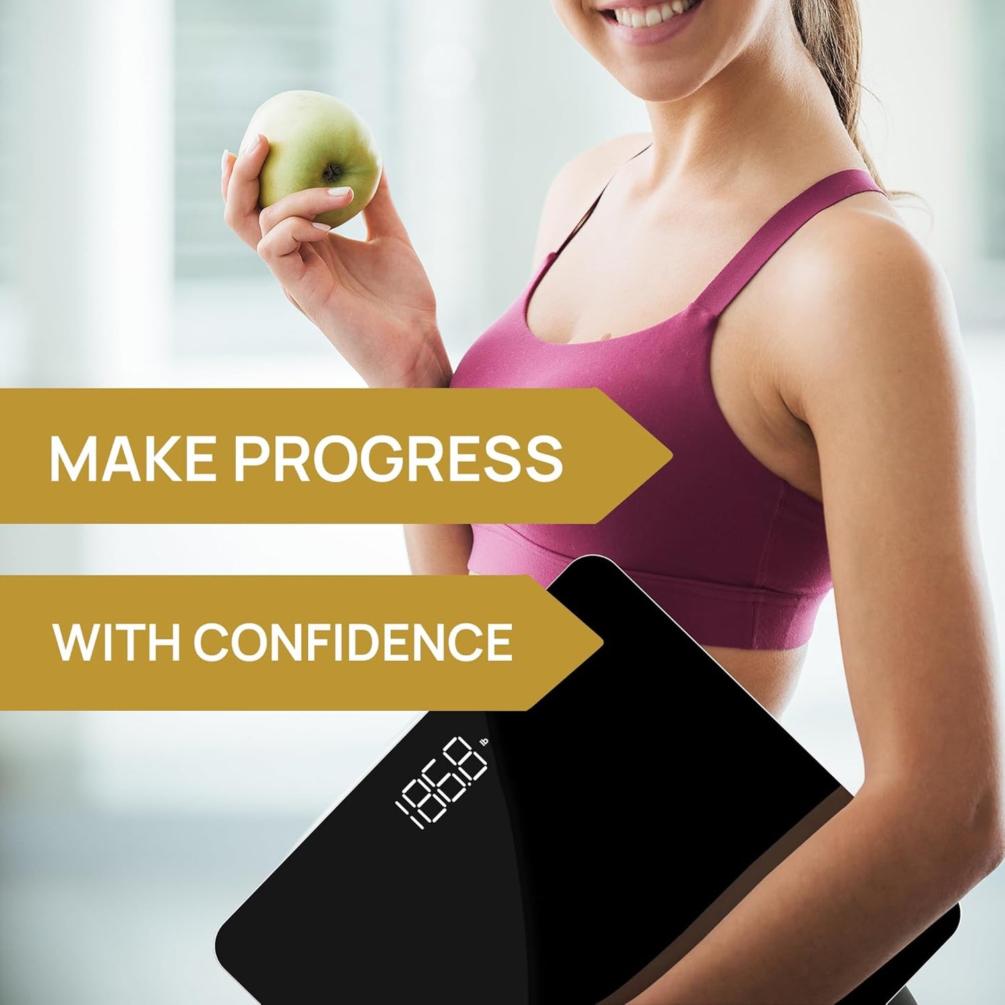 INEVIFIT Bathroom Scale, Highly Accurate Digital Bathroom Body Scale, Measures Weight up to 400 lbs. Includes Batteries