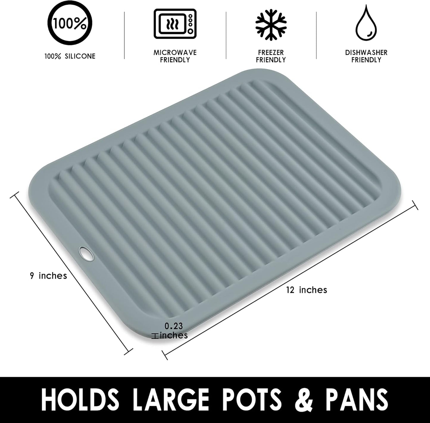 Silicone Trivets mat Smithcraft 9"X12" Big Multi-Purpose Drying Trivet Mat, Pot Holder, Waterproof, (Set of 2) Non Slip, Flexible, Durable, Dishwasher Safe Green