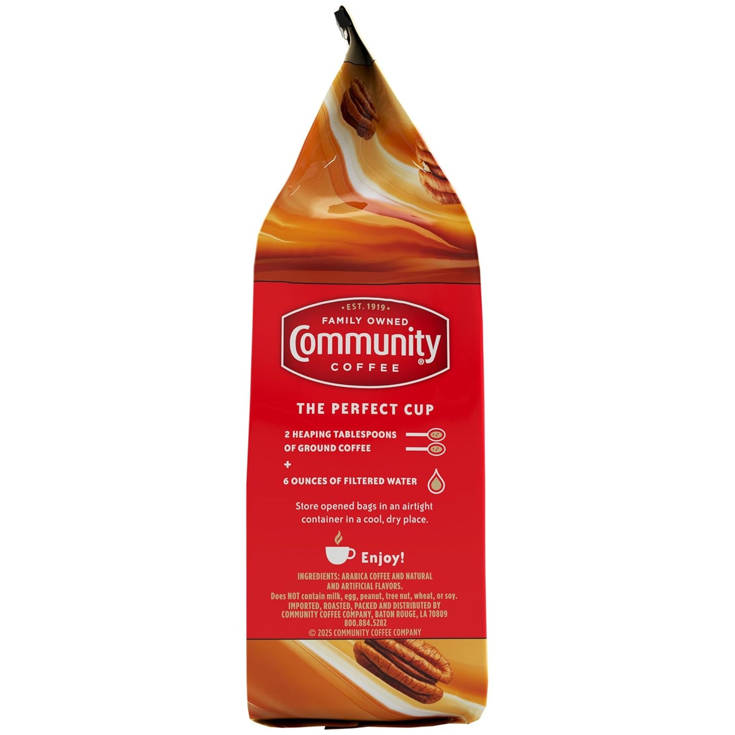 Community Coffee Southern Pecan Praline Flavored 12 Ounce, Medium Roast Ground, 12 Ounce (Pack of 1)