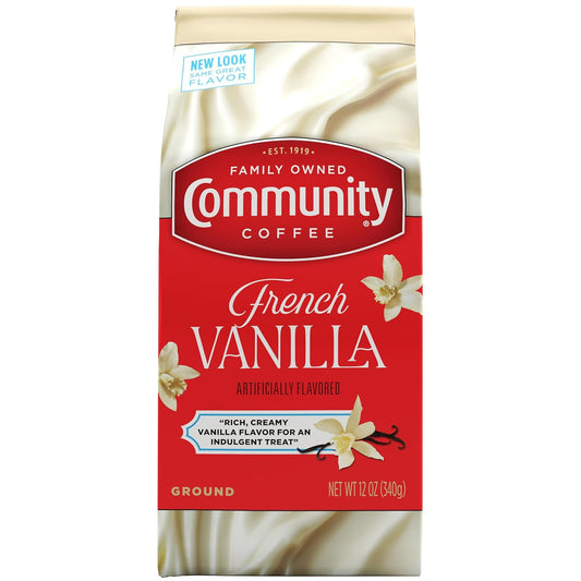 Community Coffee French Vanilla Flavored Ground Coffee, Medium Roast, 12 oz Bag (Pack of 1)