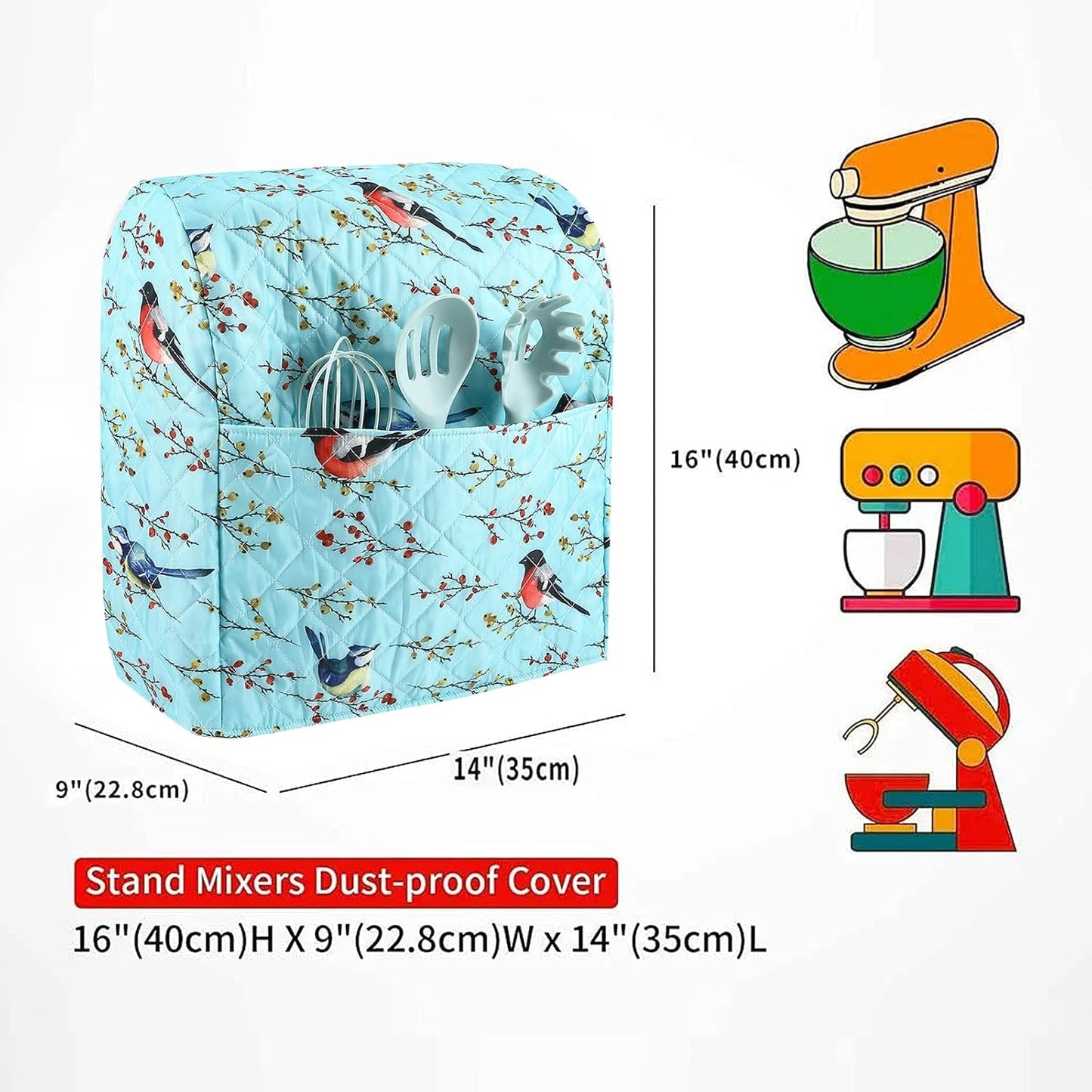 Stand Mixer Cover,Kitchen Mixer Cover Compatible With 5-8 Quart Kitchenaid Hamilton Mixers,Pioneer Woman Kitchen Aid Covers for Stand Mixer,Pioneer Women Kitchen Aid Mixer Assecories