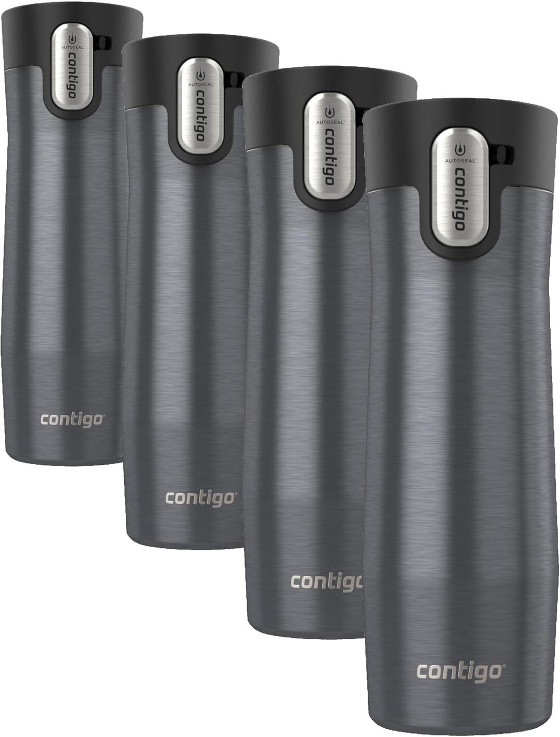 Contigo Travel Mug, Vacuum-Insulated Stainless Steel | AUTOSEAL Technology | Easy-Clean Lid | 20 oz | 2-Pack, Pack of 4