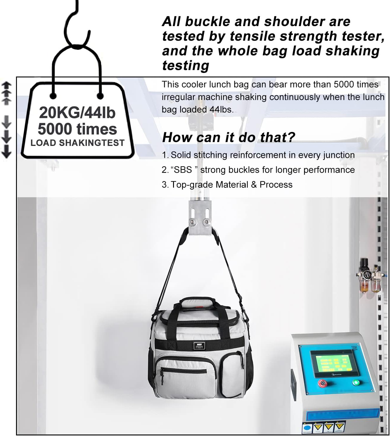 MIER Leakproof Insulated Cooler Lunch Bag for Adult Men Women 30 Can Cooler Bag with Top Flip Lid, 18L, Multiple Pockets (Grey-No Luggage Strap)