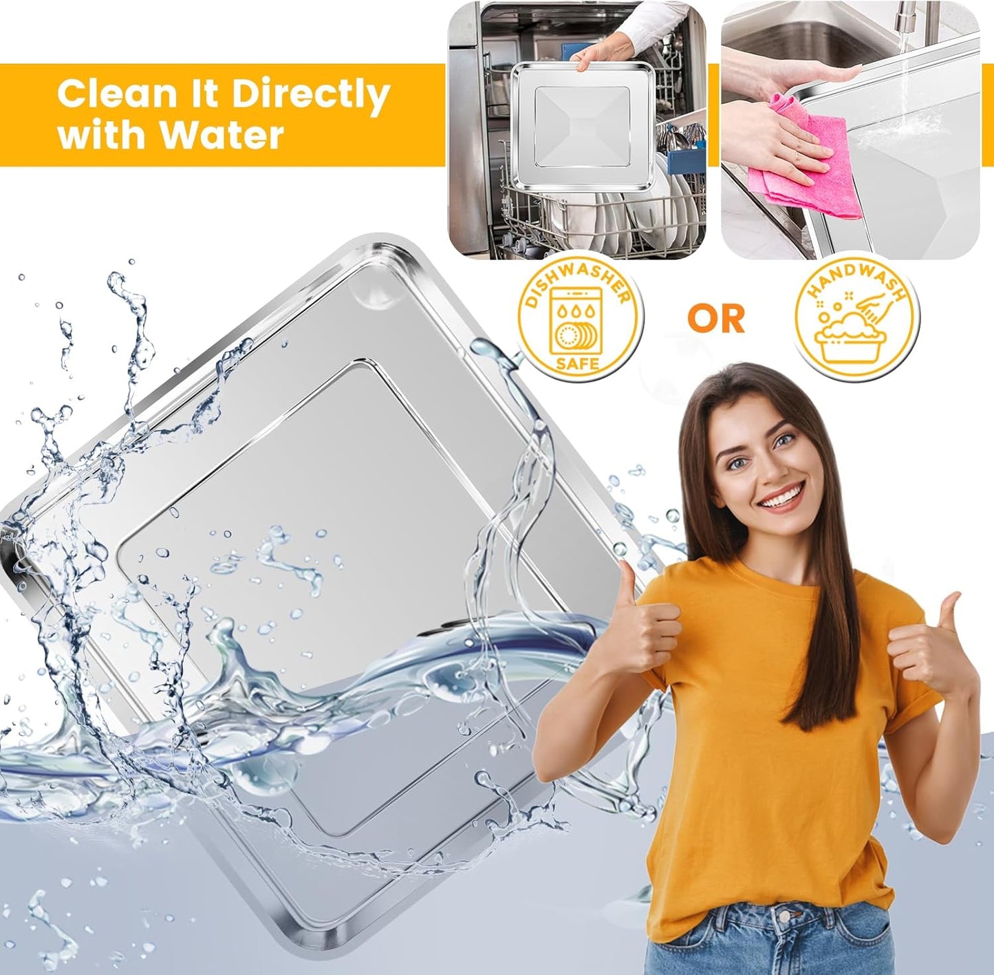 Air Fryer Baking Pan for Nuwave Bravo 12 in 1 21 Qt Air Fryer Toaster Oven, 11.2'' * 10.5'' Air Fryer Grill Pan Grill Plate Crisper Plate Rack Parts Accessories Tray, Stainless Steel