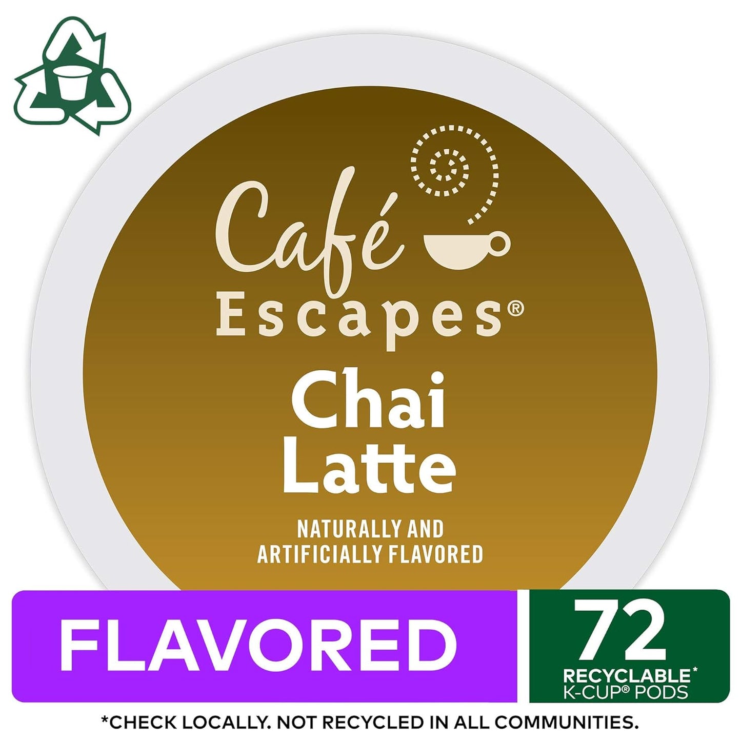 Cafe Escapes Chai Latte Keurig Single-Serve K-Cup Pods, 72 Count