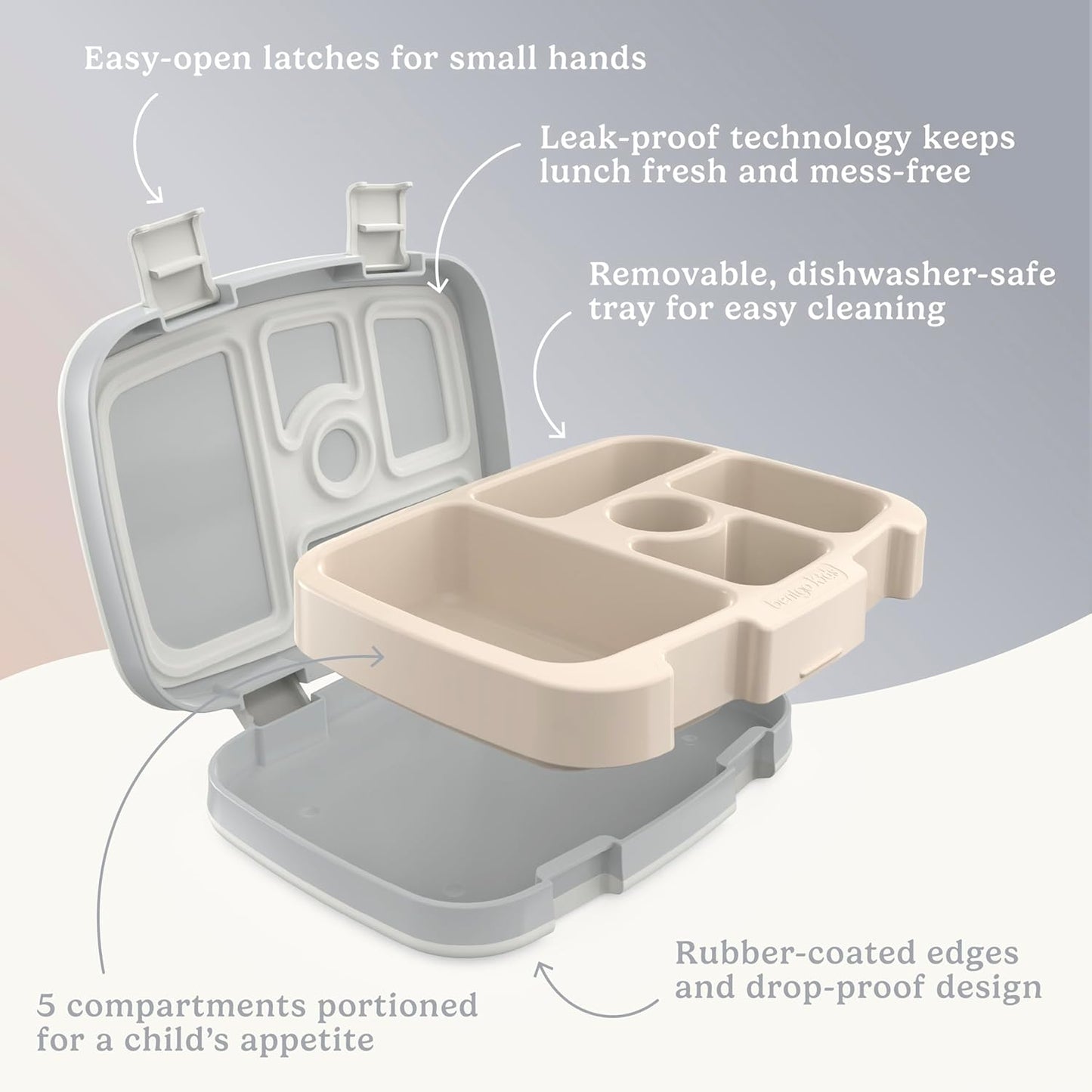 Bentgo Kids 5-Compartment Leak-Proof Bento-Style Lunch Box (Whimsy & Wonder Collection) - Ideal for Ages 3-7, Drop-Proof & Durable, Dishwasher Safe, & PFAS & BPA-Free Materials (Starry Sprinkle)