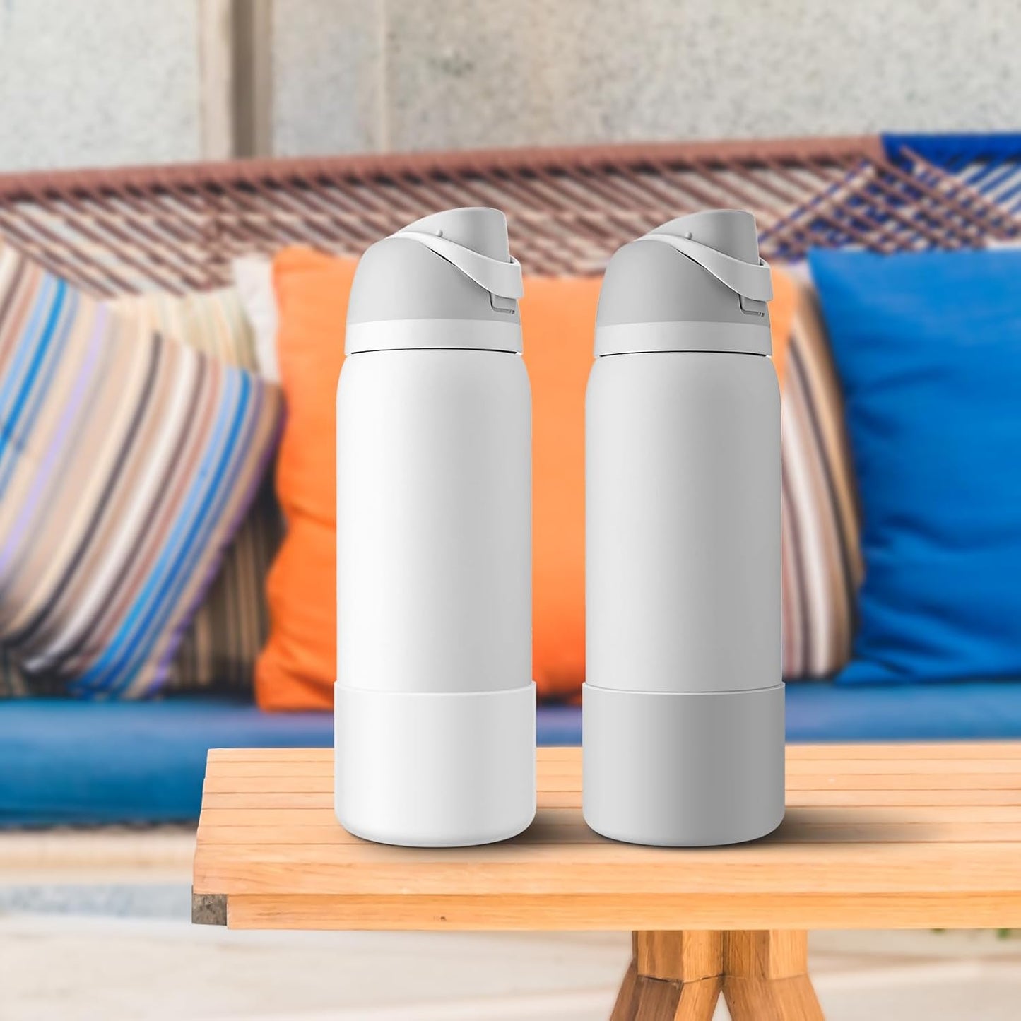 2PCS Silicone Water Bottle Boot for Owala 24oz 32oz 40oz, Protective Bottom Bumper Anti-Slip Sleeve for FreeSip, Twist, and Flip Stainless Steel Bottles, Dishwasher Safe and BPA Free