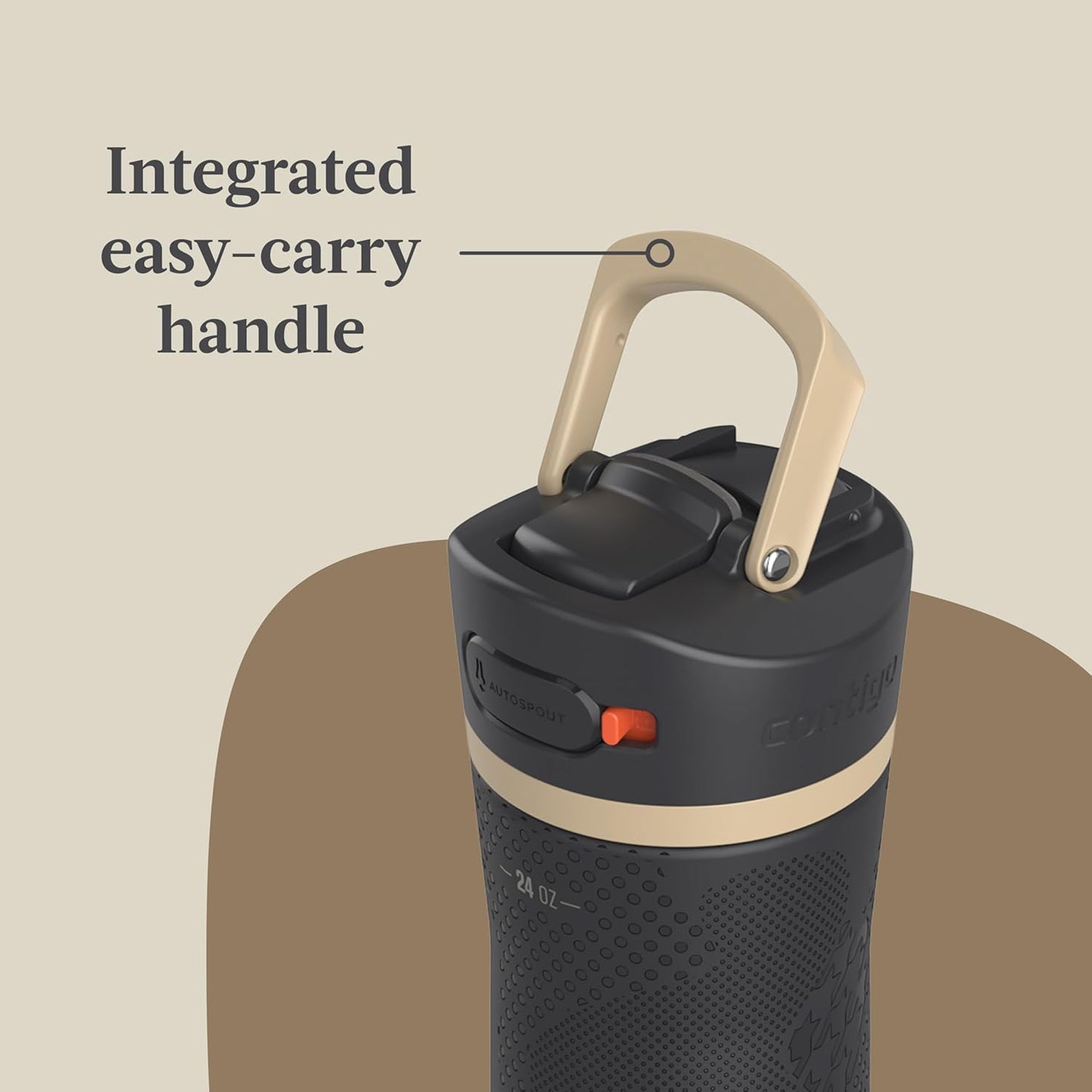 Contigo x Ally Love Ashland Chill 2.0, Stainless Steel, Spill Proof Water Bottle with AutoPop Easy Lean Lid, BPA Free, 24oz, Licorice