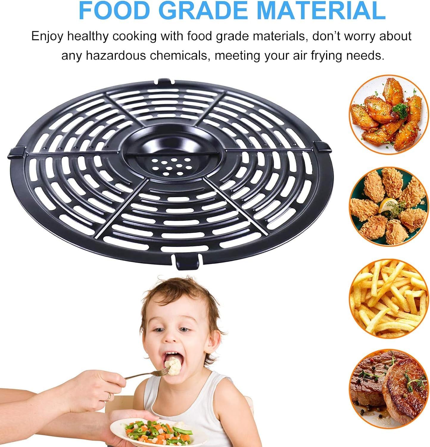 Air Fryer Crisper Plate for Ninja 6.5QT OL501/OL500 Foodi Pressure Cooker & Air Fryers, Premium Nonstick Air Fryer Rack Grill Plate Pan Insert Grate Shelf Grid for 6.5QT Ninja Air Fryer