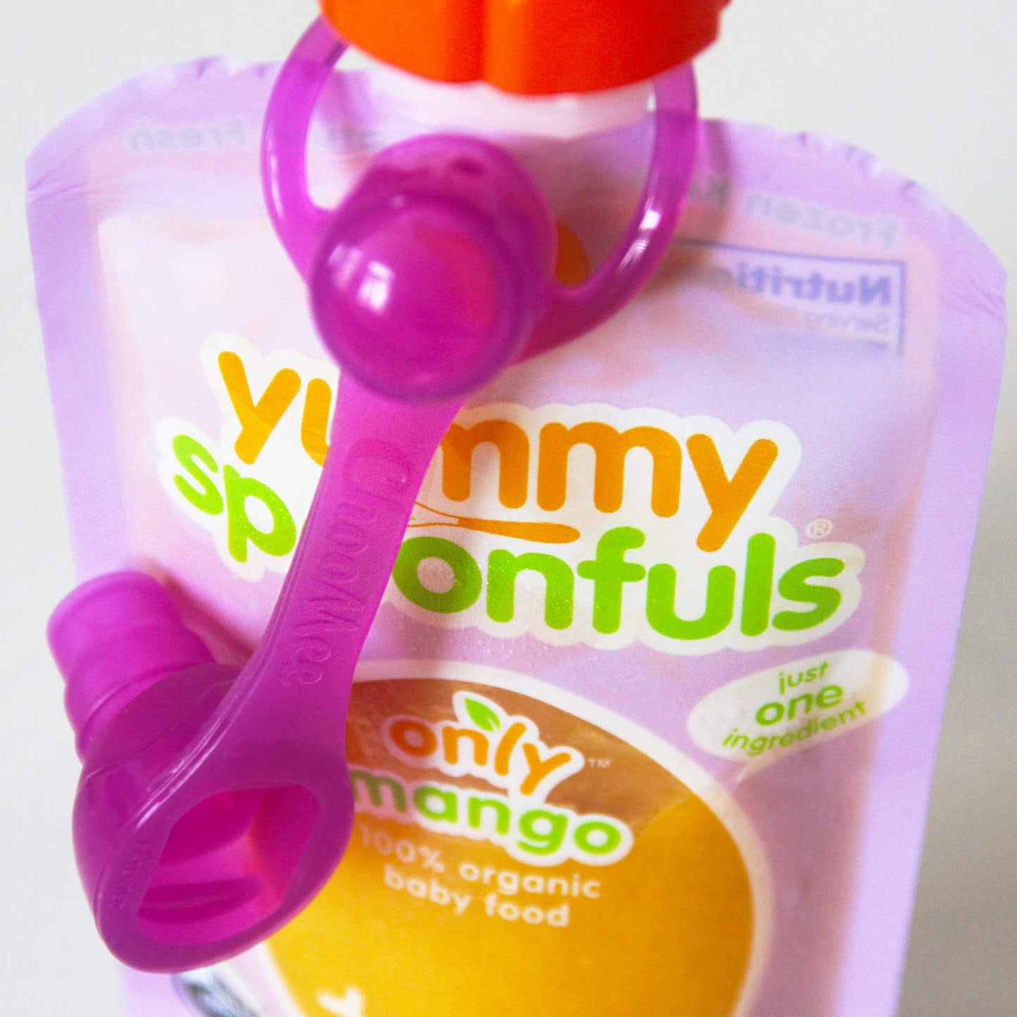 ChooMee SoftSip Food Pouch Top | Baby Led Weaning | No Spill Flow Control Valve, Protects Childs Mouth, 100% Silicone, BPA Free | 2CT Red Purple