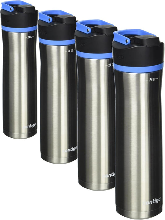 Contigo Cortland Chill 2.0, Stainless Steel with AUTOSEAL Lid | 24 oz | Pack of 4